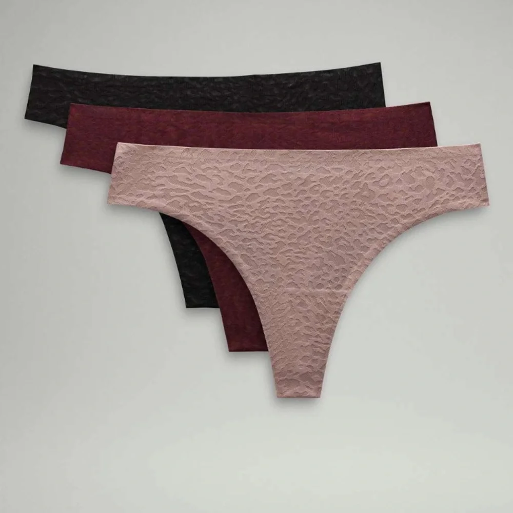 Lululemon InvisiWear Mid-Rise Thong Underwear Lace 3 Pack size XL nwt - Picture 1 of 5